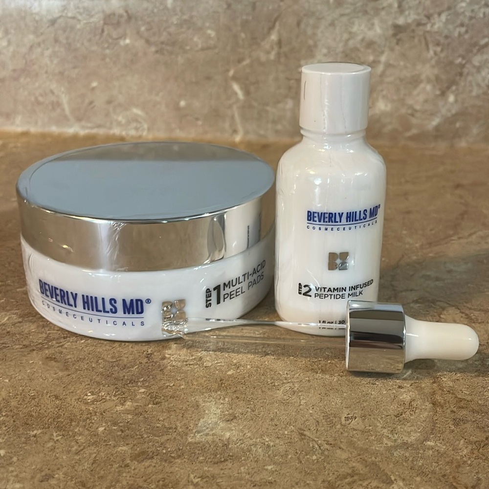Beverly hills MD step 1 multi acid peel pads & peptide milk
